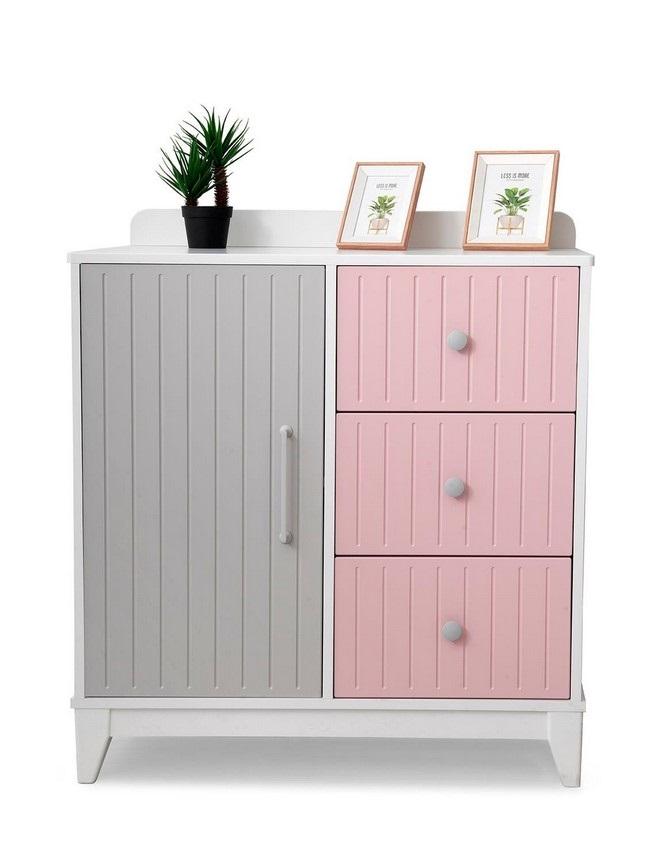 Chest of drawers in children\'s room Modern Elegant wooden chest of drawers Multicoloured furniture