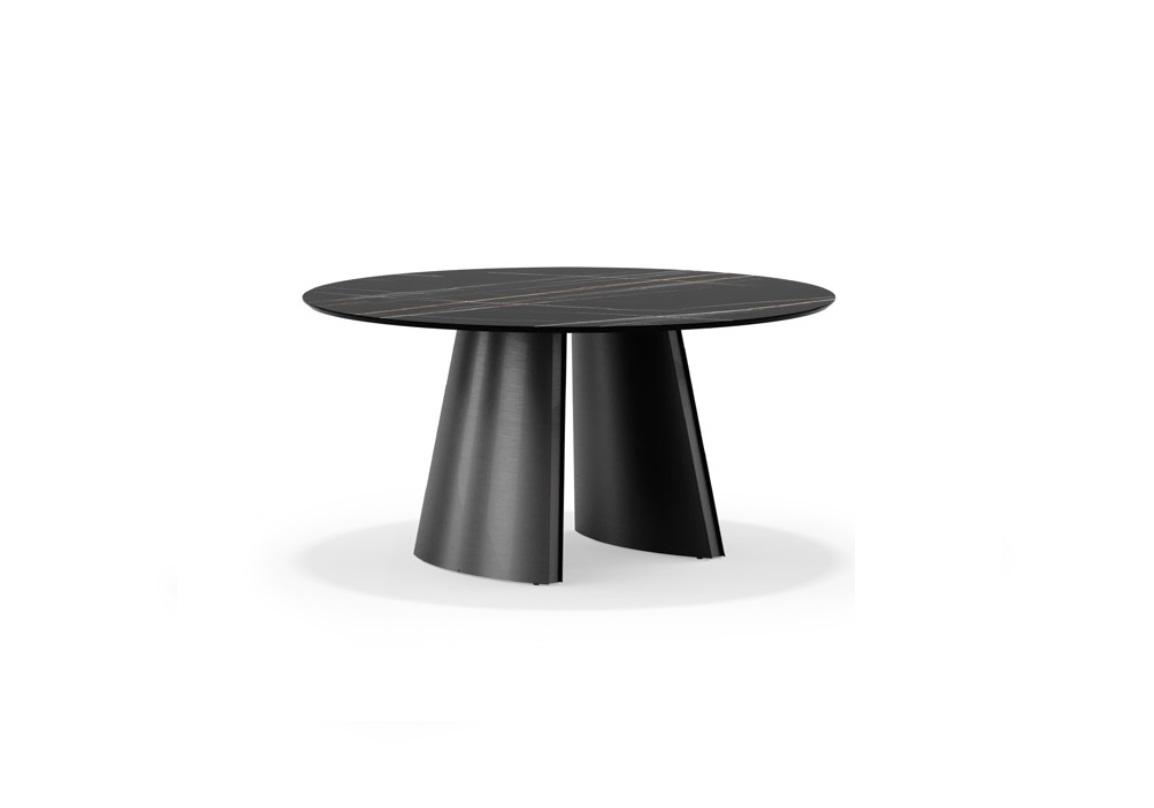 Designer black round table stainless steel furniture dining room table luxury tables