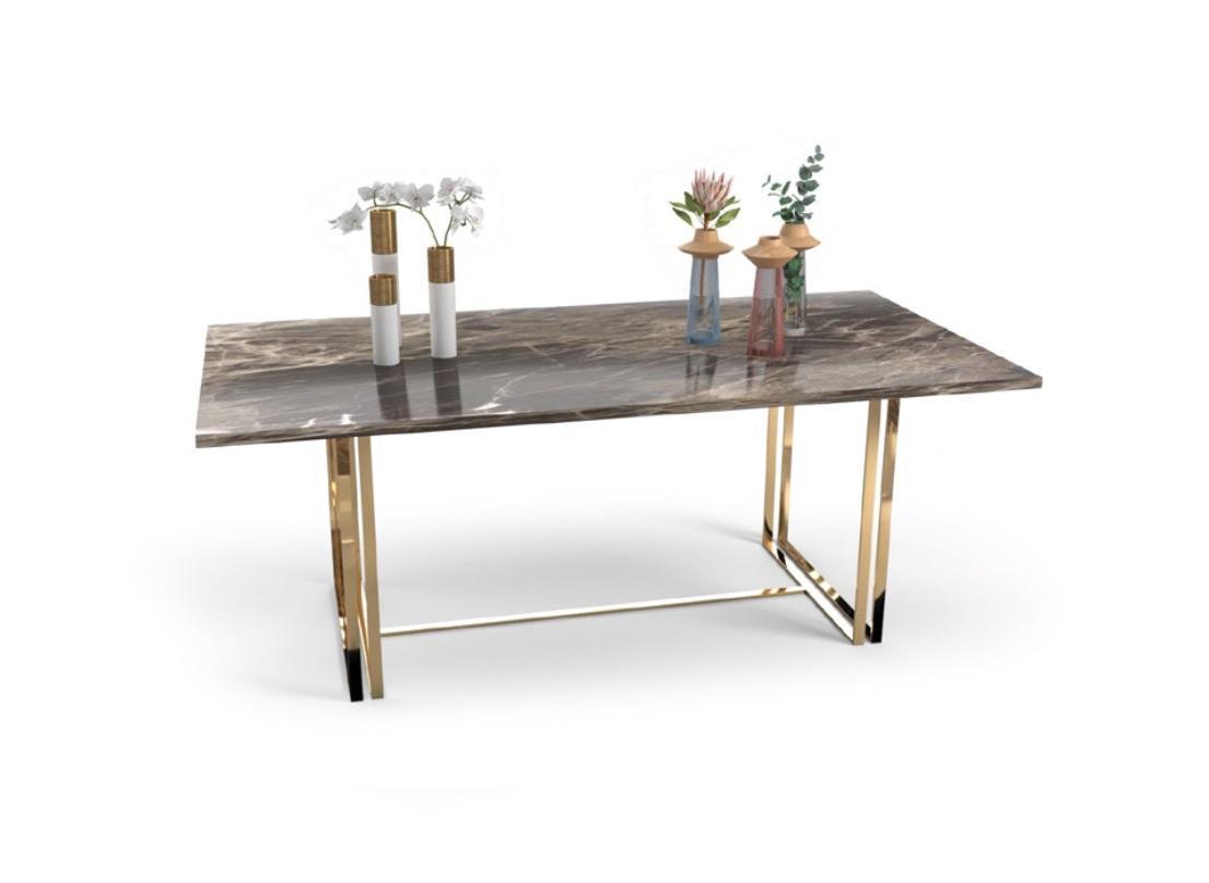 Modern stainless steel table Luxury dining table Dining room furniture Kitchen table