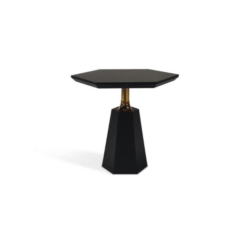 Chic black hexagonal side table living room coffee table table