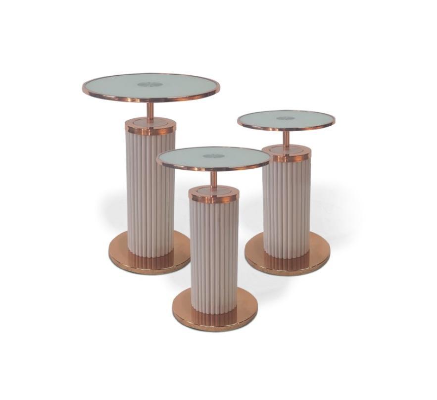 Luxury 3x side tables designer living room tables set coffee tables style table