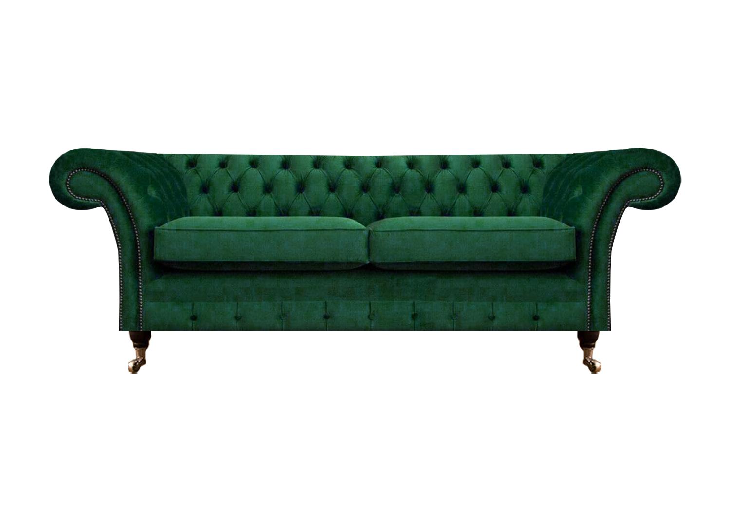 Living room green sofa two seater textile couch upholstered furniture furnishing new