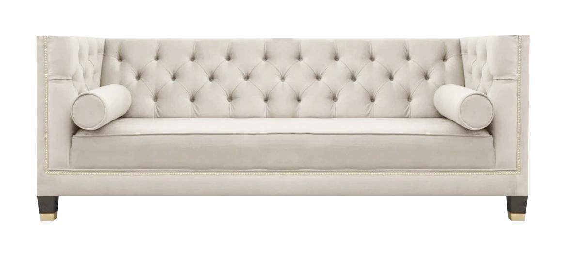 Chesterfield White Sofa Couch Three Seater Living Room Designer Furniture New