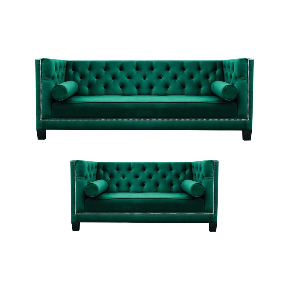 Green Sofa Set Design Chesterfield Sofas Modern Couches Armchairs Seat