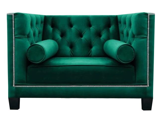 Luxury armchair living room upholstered furniture couch seat chesterfield green furnishings