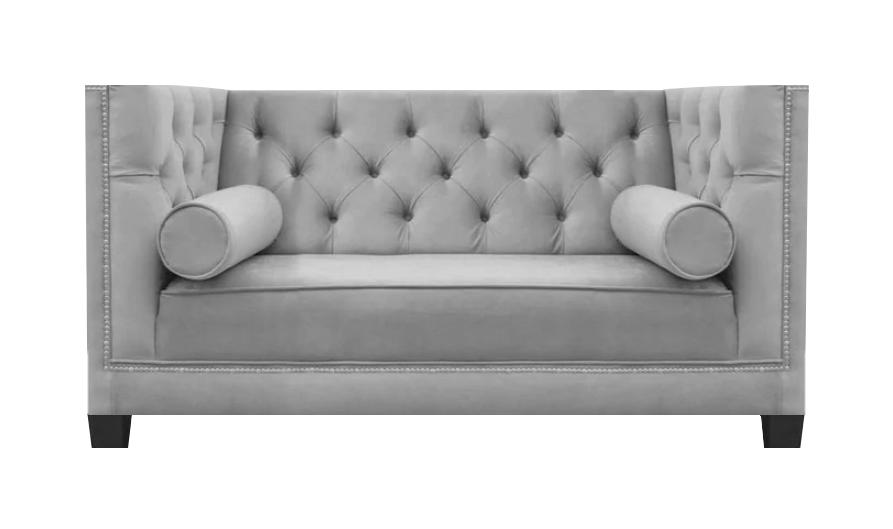 Living room sofa two seater couch luxury chesterfield textile upholstered seat