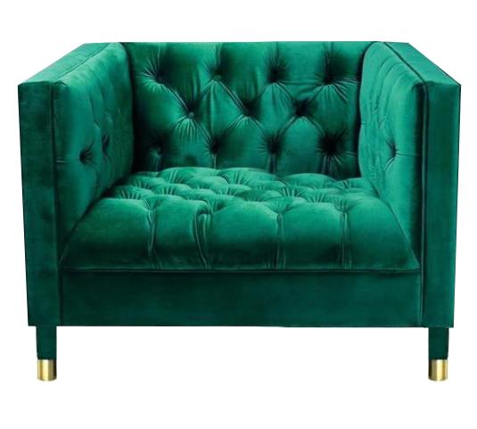 Chesterfield Green New Armchair Luxury Upholstery Fabric Seat Modern Living Room