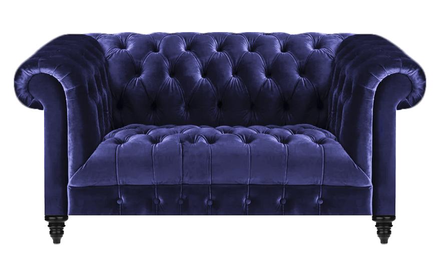 Design Modern Sofa Two Seater Couch Chesterfield Blue Living Room Furnishings