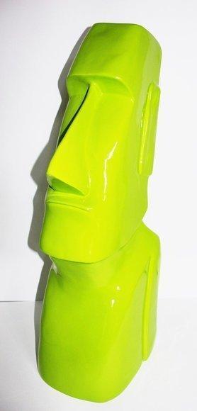 Gloss abstract decorative sculpture designed as green standing moai 75cm N90