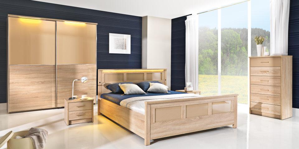 COMPLETE BEDROOM SET WARDROBE BED CHEST OF DRAWERS CREMONA 2