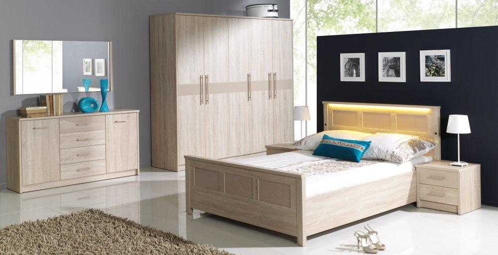 COMPLETE BEDROOM SET WARDROBE BED CHEST OF DRAWERS CREMONA