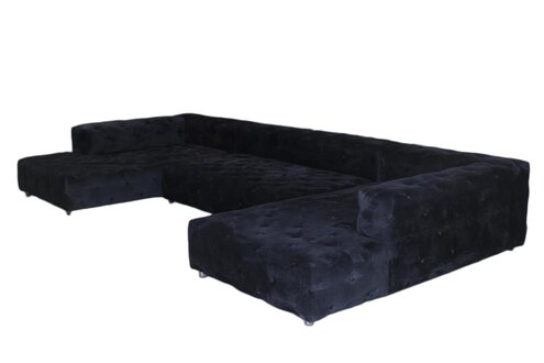 Chesterfield U Shape Sofa XXL Big Textile Fabric Couches Luxury Furniture Immediately