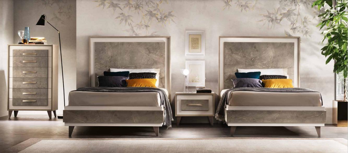 Italian furniture Designer bedroom bedside tables bed 3pcs. Set of beds