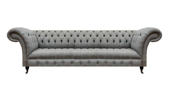 Wohnzimmer Luxus Grau Viersitzer Sofa Chesterfield Neu Polstermöbel