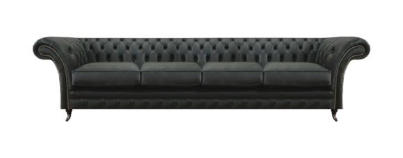 Wohnzimmer Chesterfield Schwarz Sofa Viersitzer Modern Einrichtung Neu