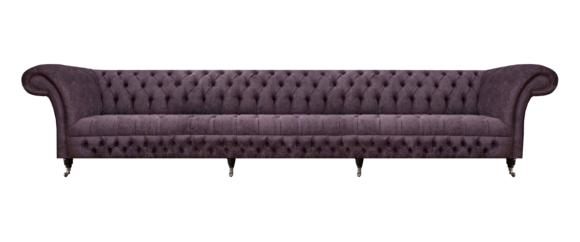 Luxus Polstermöbel Chesterfield Viersitzer Sofa Couch Stoff Wohnzimmer