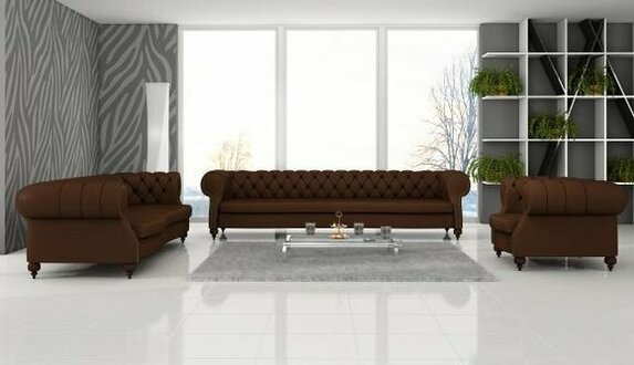 Sofa set leather sofa couch upholstery leather Chesterfield Charly