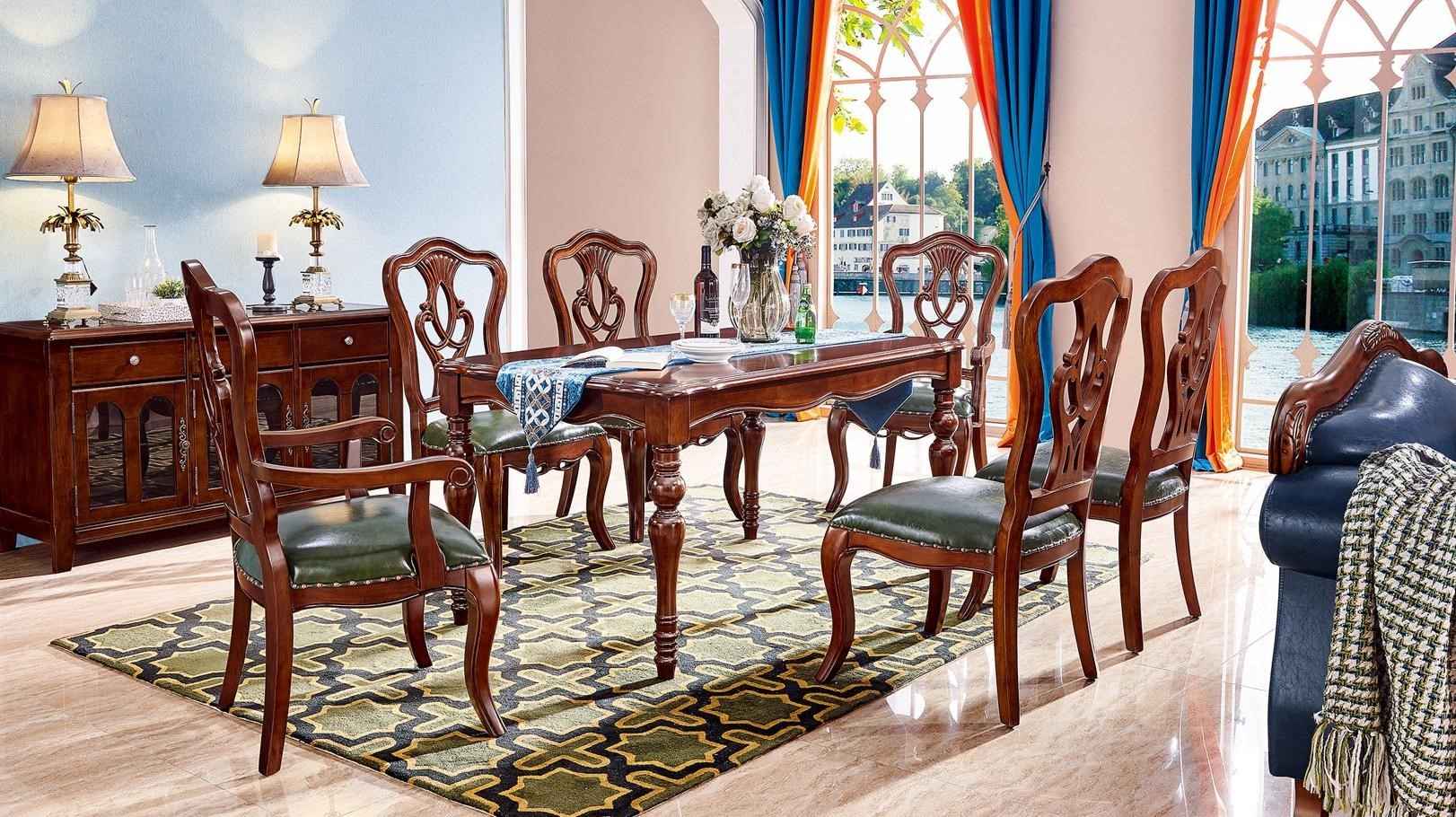 Complete Set Dining Table + 6 Chairs Dining Set Dining Group Wood Table Tables 7tlg