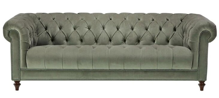 Sage Green Three Seater Fabric Living Room Design Upholstery Sofa Sofas Chesterfield