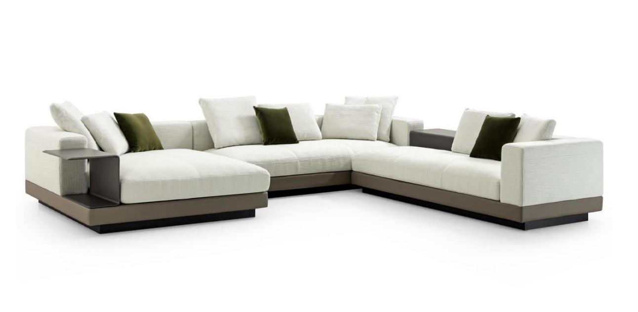 Corner sofa white U-shape luxury style modern living room sofa living area