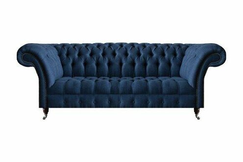 Living room Chesterfield sofas Blue textile couch Designer upholstered sofas