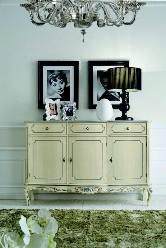 Design Furniture Style Classic Dresser White Sideboard Wood Italian Furniture New