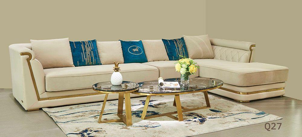 Furniture table Living landscape Corner sofa LForm 2x Coffee table Corner leather L Form 3pcs