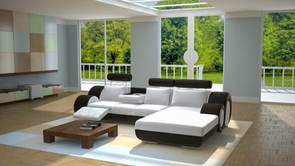 Leather sofa L-shape couch living area corner sofa set design modern sofa immediately