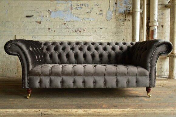 Chesterfield 3 seater XXL upholstery seat couch sofa set Big Couch 2016-38