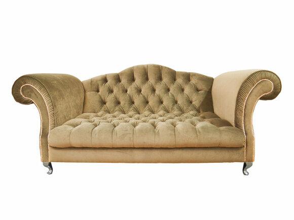 Premium Chesterfield Sofa 3-Seater Textile Yellow Colour Comfortable Couch New