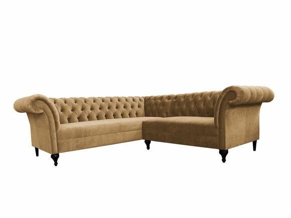 Chesterfield Corner Sofa L-Shaped Brown Comfortable Amazing Couch New Furniture