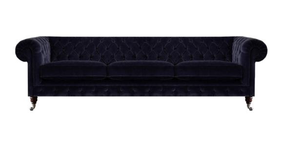 Blau Sofa Dreisitzer Wohnzimmer Polstermöbel Sofas Textil Polster Chesterfield