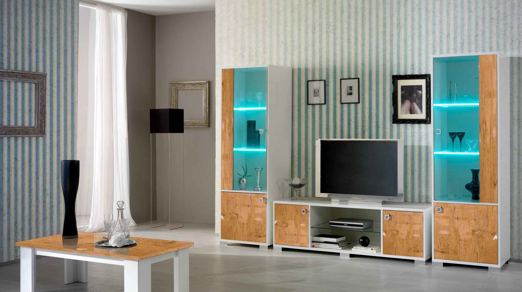 living wall 3pcs. rtv + 2x display cabinet design Italian furniture living room luxury furniture