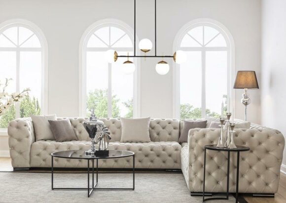 Restoration hardware on sale tufted sofa